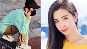 李冰冰竟然如同少女般跟年輕人一樣玩起滑板。（組合圖／翻攝自抖音）