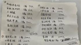 男方的會計師母親列清單，向女方追討交往時的開銷。（圖／翻攝自微博）
