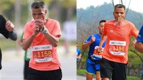  中年男子馬拉松「吞雲吐霧」讓人傻眼 網友：重點是他還能完賽！（圖／翻攝自微博）