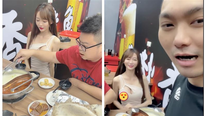 女秘書與連千毅吃鍋激凸了！網喊：手移開
