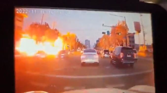 南韓加氣站爆炸8人傷　狂噴火球畫面曝光