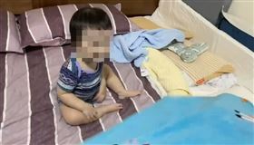  台中清水區，1歲女童，小桃子，保母家，昏迷，顱內出血，2度手術恐成植物人，新舊傷，媽媽控訴，左頸瘀血 (圖／翻攝畫面)