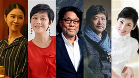 謝盈萱、張艾嘉、李屏賓、是枝裕和、黑木瞳（左至右）。（圖／金馬執委會提供）