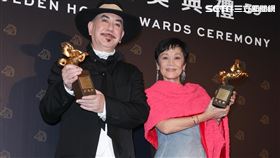 黃秋生（左）和張艾嘉（右）拿影帝、影后。（圖／記者邱榮吉、楊澍攝影）