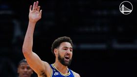 湯普森此役找回好手感，轟下10顆三分球、繳出本季新高41分。（圖／翻攝自勇士推特）