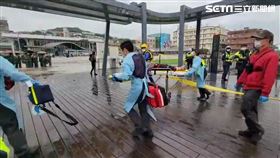 基隆港海洋廣場驚傳女子溺水意外。（圖／翻攝畫面）