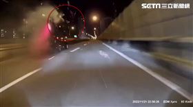 重機,高速追撞,計程車,中和,翻攝畫面