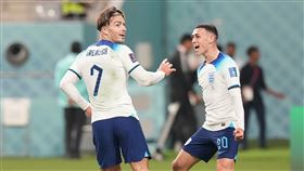 ▲英格蘭球員格拉利許（Jack Grealish）踢進生涯在世界盃的第1球。（圖／美聯社／達志影像）