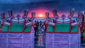 ▲準備進行放水燈科儀。（圖/白沙屯五雲宮提供）