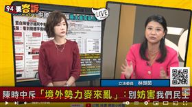 林楚茵表示境外勢力到陳時中社群平台洗留言，想影響選舉結果