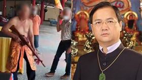 獨家／配槍的神明！乩身持槍引熱議　江柏樂：2神尊都是為台灣人而亡。（合成圖／翻攝自臉書文衡財神宮、江柏樂提供）