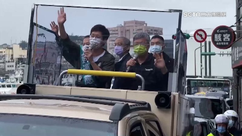 選前助攻　陳建仁基隆合體蔡適應車掃拜票