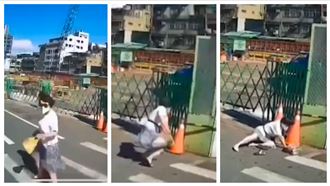 小貨車未禮讓！7旬婦過馬路嚇「綜藝摔」