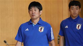▲日本隊總教練森保一（左）表示希望能擊敗鎮守球門的門將納瓦斯（Keylor Navas）。（圖／美聯社／達志影像）
