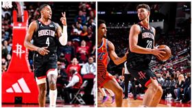 ▲格林（Jalen Green）和玄根（Alperen Sengun）助攻、籃板分別破個人生涯新高。（圖／翻攝自火箭推特）
