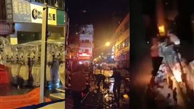 影／白紙革命再爆激烈衝突！廣州民眾「朝警丟玻璃瓶」　武警催淚彈回擊▲（圖／翻攝自李老師不是你老師推特）

