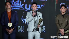 ▲2022中華職棒頒獎典禮，外野最佳九人得主陳晨威發表得獎感言。（圖／記者劉彥池攝影）