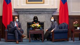 蔡英文總統今（1）日接見「華府智庫『德國馬歇爾基金會』訪問團」。（圖／總統府提供)