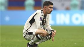 ▲日本在世足賽擊敗西班牙，德國無緣16強，哈斐瓷（Kai Havertz）：感覺看了一部恐怖片。（圖／美聯社／達志影像）