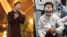 羅中旭瘋世足慘被踢中雙眼。（圖／翻攝自羅中旭微博）
