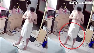 洗完澡「逗貓棒」空中晃！下秒被喵喵狠抓