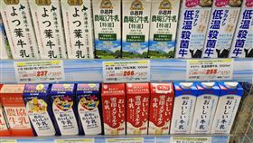 日本鮮乳,乳製品,牛乳,乳飲料。（圖／翻攝自日本自助旅遊中毒者臉書）。