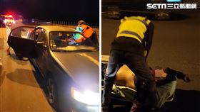 男子開車載親友走國道3號，在南投突然腦出血昏迷，未脫離險境。（圖／翻攝畫面）