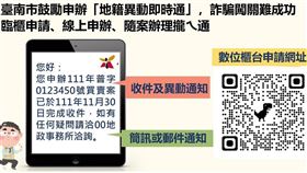 台南市鼓勵申辦「地籍異動即時通」 黃偉哲盼能讓詐騙闖關難成功(圖/台南市政府)