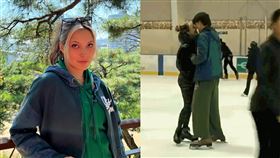 ▲谷愛凌熱吻外國男友畫面曝光，遭小粉紅心碎。（圖／翻攝自微博）