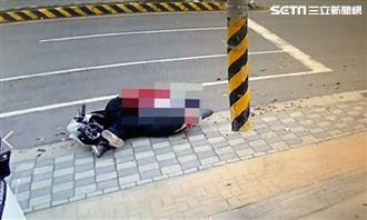 無減速衝撞電桿　男大生U字型掛機車不治