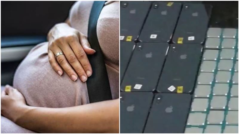 孕婦走路好奇怪！肚子竟挖出9台iPhone
