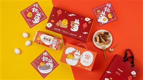 大武山牧場搭檔懶散兔＆啾先生推出「雞兔伴你過好年」春節聯名企劃。（圖／品牌業者提供）