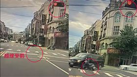 當場越線受罰？騎士無視紅燈做1事...待轉區慘變「待撞區」。（圖／翻攝自爆料公社）