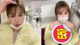 近日一位辣妹穿著低胸洋裝搭乘日本地鐵。（圖／翻攝自辛尤里臉書）