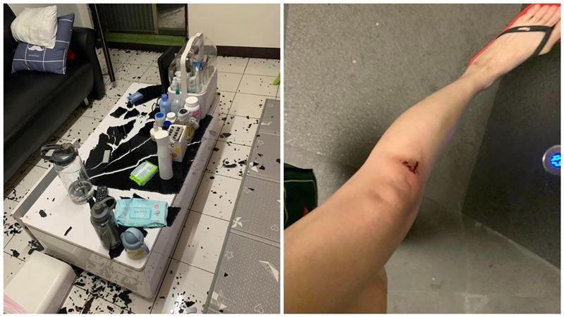 購物平台買玻璃桌櫃突自爆　她被割傷嚇壞