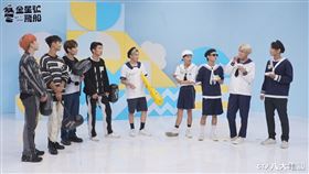 金星挑戰是誰吃到芥末餅乾，遭FEniX整。(左起曹家齊、夏浦洋、陳峻廷、李承隆、孟維、蔡朕、巴比、鄭明德、洪定義)