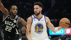 ▲湯普森（Klay Thompson）投進生涯第2000顆三分球。（圖／美聯社／達志影像）