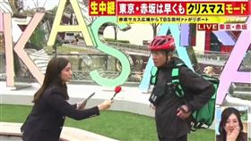 ▲日本美女主播田村真子在街頭訪問民眾。（圖／翻攝自@Ssss6_0909推特）