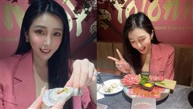 ▲許薇安曬出自己吃火鍋的照片，卻意外露出驚人「胸器」。（圖／翻攝自許薇安IG）