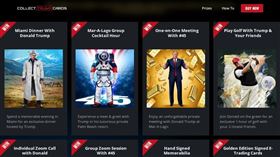 川普首發45款限量NFT！買全套還能共進晚餐　不到1天進帳破1億3千萬。（圖／翻攝自官方網站）
