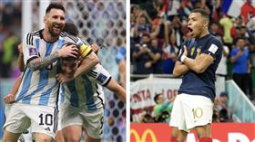 世足冠軍戰由阿根廷、法國上演頂尖對決。（合成圖／翻攝自梅西、姆巴佩IG）