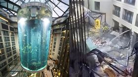 影／世界級巨型水族箱爆裂！百萬公升海水灌入柏林　1500魚屍躺街畫面曝。（圖／翻攝自推特）