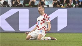 克國靠著前鋒奧斯克（Mislav Orsic）在第41分鐘「世界波」破網取得重要超前分。（圖／美聯社／達志影像）