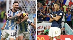世足冠軍戰由阿根廷、法國上演頂尖對決。（合成圖／翻攝自梅西、姆巴佩IG）