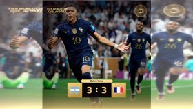 阿根廷、法國延長賽又踢平，進入PK大戰。（圖／翻攝自FIFA推特）