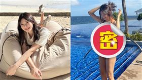 愛莉莎莎曬比基尼辣照表情俏皮可愛，事實上內心「火氣滿滿」。（圖／翻攝自愛莉莎莎臉書）