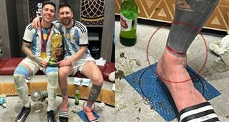 世足／梅西脫鞋合照紅繩吸睛　背後意義曝