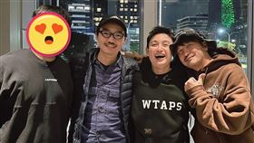 EASON（右二）貼出與KID（右）小馬（左二）與友人同框合照讓人掀起回憶殺。（圖／翻攝自黃尹宣 IG）