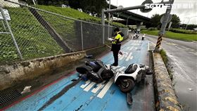 藍藍路,摔車,急煞,新北,翻攝畫面