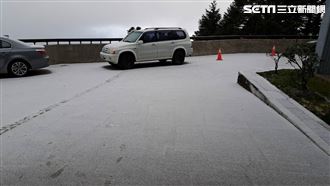 合歡山下冰霰！松雪樓「急凍」鋪雪絨地毯